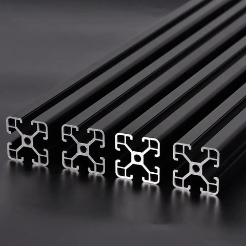 4-Piece 4040 T Slot Aluminum Extrusion Profile 78.7 Inch European Standard Anodized Linear Rail For 3D Printer Parts And CNC DIY Projects 2000mm Black