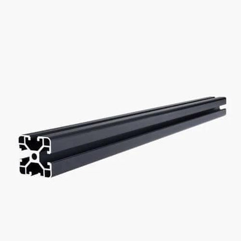 Front view of 4PCS 23.6 in (600 mm) T Slot 4040 Aluminum Extrusion Profile in black, European Standard Anodized Linear Rail for 3D Printer.