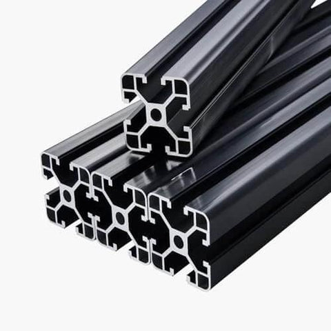 4PCS 23.6 in (600 mm) T Slot 4040 Aluminum Extrusion Profile, European Standard Anodized Linear Rail, Black
