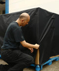 Heavy Duty Water Resistant Pallet Cover With 420D Oxford PU Coated Fabric, Double Stitched Top, Zipper Closure, Installed