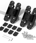 Discreet 5 Point 5 Inch Hidden Door Hinges Set For 180 Degree Swing Concealed Hinges 3 Way Adjustable Butt Hinges