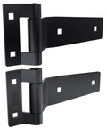 Heavy Duty 5 Inch Stainless Steel Strap Tee Hinge Black Finish, 2 Pack, 300 Series for garage doors and barn doors
