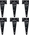 Heavy Duty 6 Inch T Strap Hinges For Outdoor Wood Projects With 270 Degree Swing And Screws Included Built To Last Tough As Nails For Barn Doors Fences Gates Shed Doors Black 6 Pack