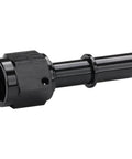 6AN Female Swivel to Three Eighths Inch Quick Disconnect EFI Fuel Fitting Adapter Straight Aluminum Black Push On Swivel End to Male SAE Quick Connect