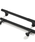 2 Pack 6 Inch Center To Center Matte Black Cabinet Pulls Heavy Duty Drawer Handles, solid metal, smooth edges, modern style.