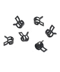50 Pack Quarter Inch Inner Diameter Spring Band Hose Clamps Type Action For Fuel Lines Silicone Hoses And Water Pipes 6mm ID Fits 6 To 7mm Outer Diameter Black Manganese Steel 65Mn Clip Durable Seal, black manganese steel clamps shown