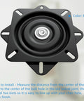 Two Piece 7 Inch Heavy Duty Bar Stool Rotating Plate Replacement, 360 Degree Square Rotating Mechanism, black finish