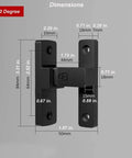 Heavy-Duty Flip Latch Lock 90/180 Degree Sliding/Swinging Door Lock Latch Bolt 90 Degree Black with dimensions