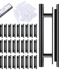30 Pack Self Stick Push Pull Cabinet Handles In Black ABS Plastic No Drill Adhesive Peel And Stick for Kitchen and Bathroom