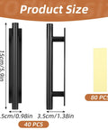 Product size illustration of 40 Pack Peel and Stick Cabinet Handles ABS Plastic Self Adhesive Drawer Pulls for Kitchen Cabinets Closets and Furniture, 5.9 x 1.38 x 0.98 Inches, 80 Adhesive Strips Included, Black.
