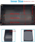 Image showing inner dimensions of Outdoor IP67 Waterproof Electrical Box In Black ABS Junction Box With Cable Glands For DIY Projects