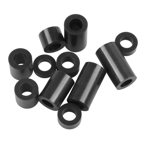 Black ABS Round Washers Set Assortment Kit NonThreaded For M6 Screws Inner Diameter 6.2mm Outer Diameter 11mm Various Thicknesses