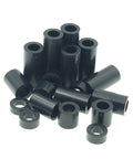 Black ABS Round Spacers For M5 Screws Kit 240 Pcs, OD 9mm ID 5.4mm Nonthreaded Standoffs, 3mm To 25mm Lengths