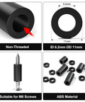 Black ABS Round Washers Set Assortment Kit NonThreaded For M6 Screws Inner Diameter 6.2mm Outer Diameter 11mm Various Thicknesses