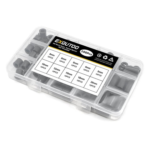Black ABS Round Washers Set Assortment Kit NonThreaded For M6 Screws in transparent carry case
