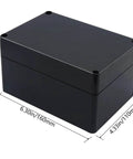 Black IP65 Outdoor Waterproof Electrical Box For DIYers With Cable Glands ABS Junction, size 6.3x4.33x3.54 inch