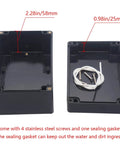 IP65 Outdoor Waterproof Electrical Box For DIYers With Cable Glands ABS Black Junction Box open showing interior and components