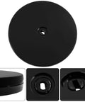 Top and detailed views of 6-Inch Lazy Susan Turntable With Black Acrylic Surface Ball Bearing Rotation For Cakes And Spices Durable Tray