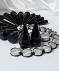 Essential 32 Piece 00G Ear Stretching Kit With Surgical Steel Tapers Tunnels And Acrylic Plugs For 1 Inch Gauge Includes Black Items