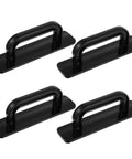 Four Pack Adhesive Cabinet Handles Self Stick Drawer Pulls No Drill Black 4 Inch Stick On Handles for Cabinets Glass Shower Doors