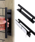 2 Pack Self Adhesive Cabinet Handles And Drawer Pulls, ABS Plastic Push Peel And Stick Door Handles For Cabinets, Black Finish