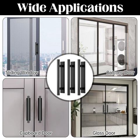 Wide applications of 30 Pack Self Stick Push Pull Cabinet Handles In Black ABS Plastic No Drill Adhesive Peel And Stick for various doors and windows.