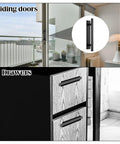 30 Pack Self Stick Push Pull Cabinet Handles In Black ABS Plastic No Drill Adhesive for Sliding Doors and Drawers