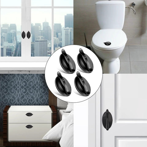 4 Pack Black Adhesive Cabinet Knobs Peel And Stick No Drilling Self Adhesive Drawer Pulls on various surfaces like cabinets and doors