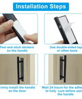 Installation steps for 10 Pack Self Stick Push Pull Helper For Cabinets And Drawers Adheres Easily with Peel and Attach Design