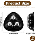 Adhesive Caster Wheels For Appliances, 360 Swivel Mini Rollers With Self Adhesive Tape, Quick Install And Non Destructive Fit, Ideal For Kitchen Appliances, Coffee Makers, Countertops And Storage Boxes, Black, side and top view, dimensions labeled.