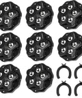 8 Pcs Self Adhesive Caster Wheels Stainless Steel 360 Degree Swivel Low Profile Rollers With Brake Pads Black