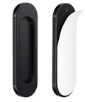 Self Stick Sliding Door Handles 4 Inch Black Aluminum Alloy Adhesive Flat Finger Pulls No Drill Self Adhesive Cabinet Knobs