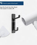 Adhesive Wall Hook 4 Pack Heavy Duty Holds Up To 13 Pounds With Double Hook Design Peel And Stick Mount No Drilling