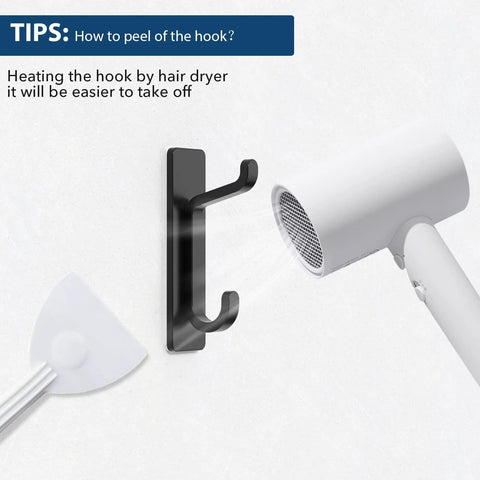 Adhesive Wall Hook 4 Pack Heavy Duty Holds Up To 13 Pounds With Double Hook Design Peel And Stick Mount No Drilling