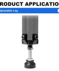 Close-up of one leg from the Four Pack 3030 Adjustable Leg Feet in black for 30x30 T-Slot and V-Slot aluminum extrusion.
