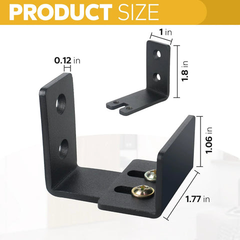 Sliding Barn Door Floor Guide Black Adjustable U Shape Flush Bottom Design Wall Mounted For Doors And Cabinets