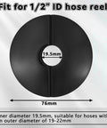 All In One Retractable Air Hose Stopper Kit For Spring Driven Hose Reels Easy Install Adjustable Replacement Rubber Bumpers Fits One Half Inch Inner Diameter 0.75 To 0.87 Inch Outer Size Auto Rewind Includes Mounting Hardware, black round stopper, 19.5mm ID, 76mm diameter