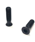 Two black Allen hex connecting bolts for 2-inch thick 2-piece type wheel adapters, showing flat hex head design.