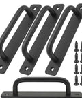 Center Hole Gate Handle For Sliding Barn Doors Pocket Doors And Bifold Closets Black Aluminium Door Pull 5 Inch Long Durable Aluminium Alloy Easy Maintenance Hardware Replacement Matte Finish