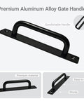 2PCS 5.8 Inches Barn Door Handle, Premium Aluminum Alloy Gate Handle, sturdy black sliding door pull handle