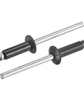 4mm By 12mm Aluminum Blind Rivets Open End With Flat Round Head For Metal And Leather Black 50 Pack Heavy Duty Fasteners