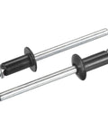 Aluminum Blind Rivets 5mm By 10mm Open End Flat Round Head Black 25 Pcs Pack For Metal Plate And Leather Jointing Durable Quick Secure Rivets By Uxcell