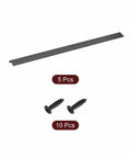 5 Pack 31.5 Inch Cabinet Edge Finger Pulls Black Aluminum Alloy Back Mount Hidden Drawer Edge Handles with screws