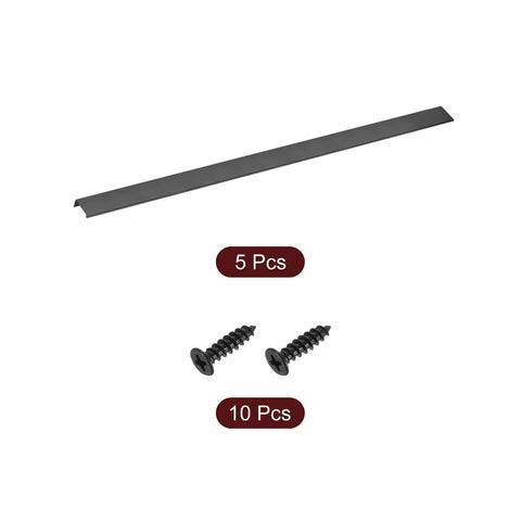 5 Pack 31.5 Inch Cabinet Edge Finger Pulls Black Aluminum Alloy Back Mount Hidden Drawer Edge Handles with screws