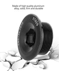 Hollowtech Crank Tension Bolt For 105 End M20 Thread Aluminum Alloy Crank Bolt With Dust Covers Gold Finish 2 Pack Preload 8mm Compatible With Shimano SLX Cranksets 28mm Diameter For Mountain And Road Bikes, black aluminum crank bolt on cracked surface