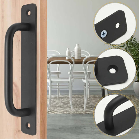Center Hole Gate Handle For Sliding Barn Doors Pocket Doors And Bifold Closets Black Aluminium Door Pull 5 Inch Long