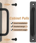 Center Hole Gate Handle For Sliding Barn Doors Pocket Doors And Bifold Closets Black Aluminium Door Pull 5 Inch Long