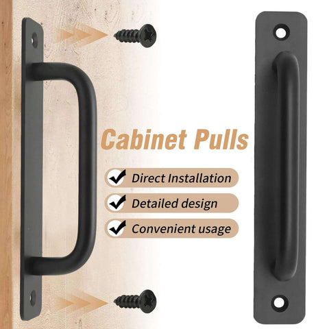 Center Hole Gate Handle For Sliding Barn Doors Pocket Doors And Bifold Closets Black Aluminium Door Pull 5 Inch Long