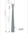 Technical drawing of Black Aluminum Door Sweep - 2 Inch Brush x 36 Inch Draft Blocker, Weather Stripping with dimensions.