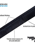 Black Aluminum Door Sweep - 2 Inch Brush x 36 Inch Draft Blocker, Weather Stripping with slotted holes and matching screws